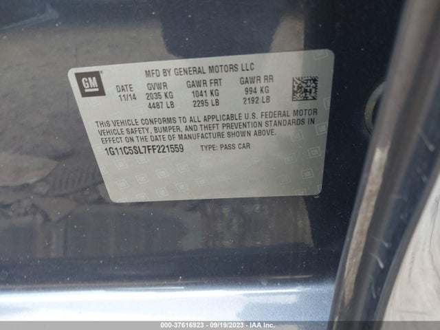 Chevrolet MALIBU LT 2015 1G11C5SL7FF221559 Image 9
