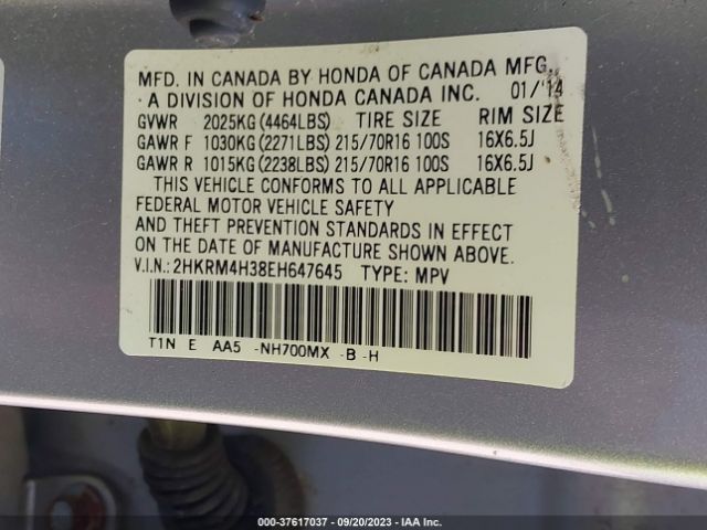 2HKRM4H38EH647645 Honda CR-V LX