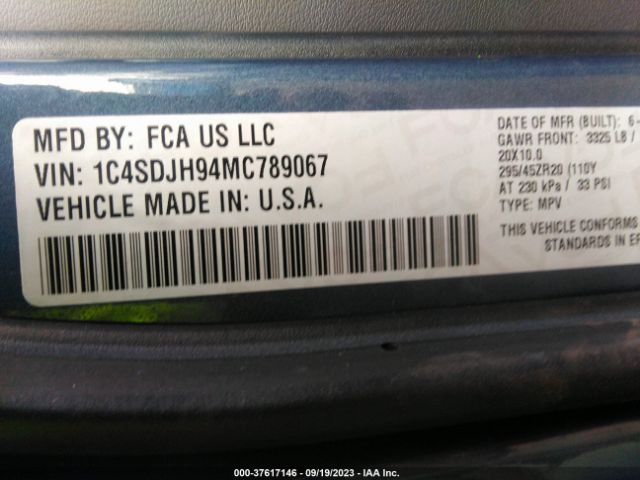 1C4SDJH94MC789067 Dodge Durango Srt Hellcat
