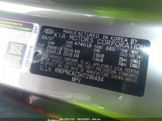 KNDPNCAC5H7296484 KIA Sportage Ex