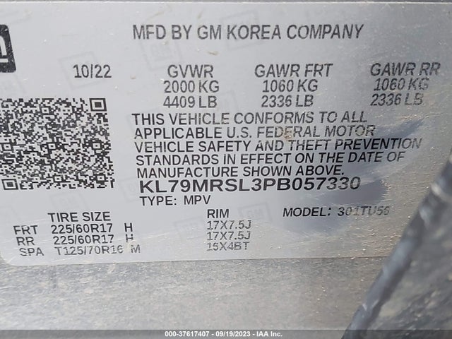 Chevrolet Trailblazer Lt 2023 KL79MRSL3PB057330 Image 9