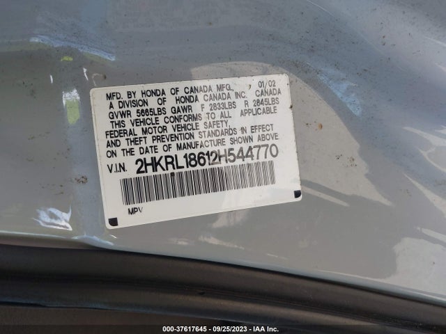 2002 HONDA ODYSSEY EX VIN: 2HKRL18612H544770