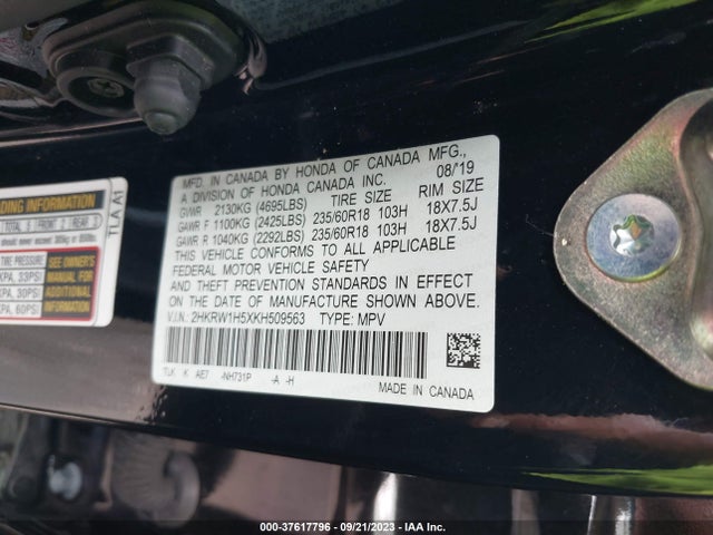 Honda CR-V EX 2019 2HKRW1H5XKH509563 Image 9