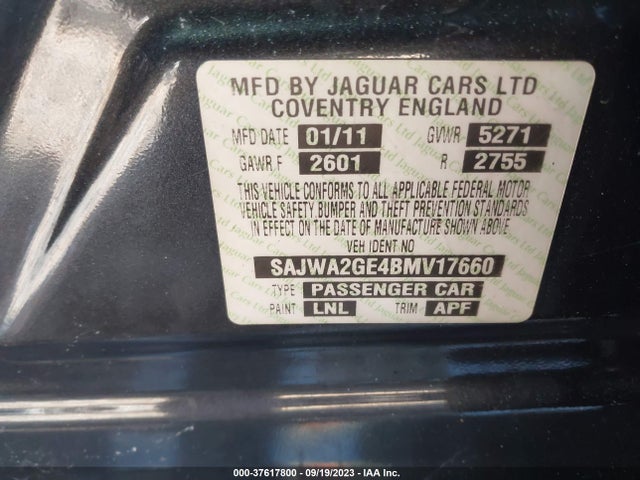 2011 JAGUAR XJ SAJWA2GE4BMV17660 Photo 8