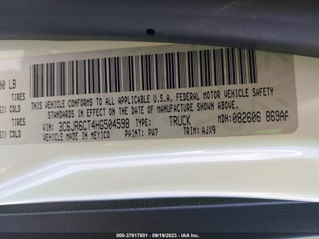 RAM 1500 Sport 2017 3C6JR6CT4HG504598 Image 9