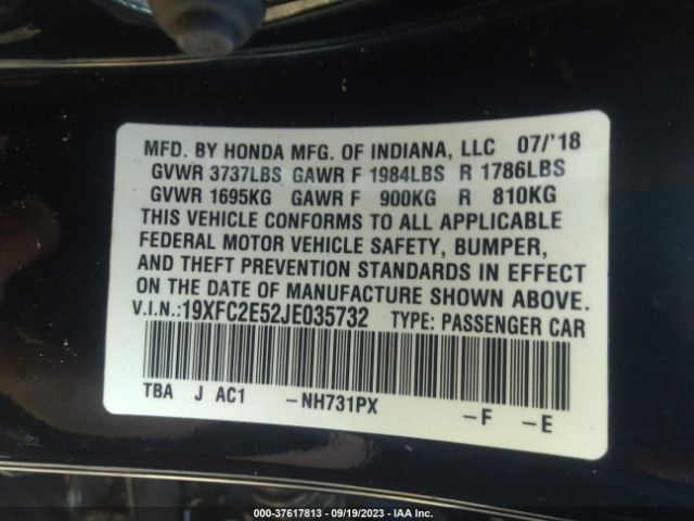 19XFC2E52JE035732 Honda Civic Sedan Lx