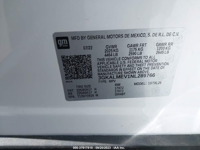 GMC Terrain Sle 2022 3GKALMEV1NL289766 Image 9