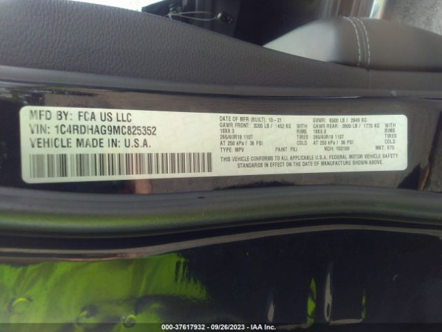 1C4RDHAG9MC825352 Dodge Durango Sxt Plus