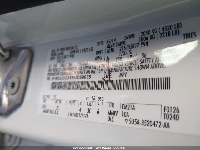 1FMCU0GX5EUD59635 Ford ESCAPE SE