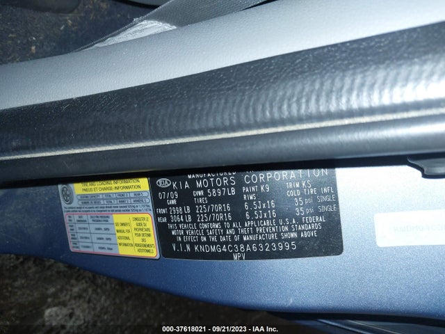 2010 KIA SEDONA VIN: KNDMG4C38A6323995