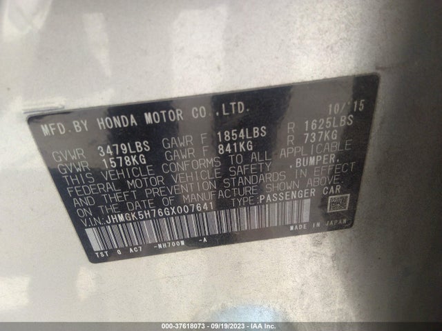 2016 HONDA FIT JHMGK5H76GX007641 Photo 8