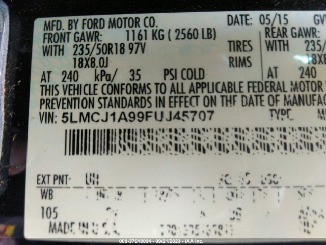 5LMCJ1A99FUJ45707 Lincoln MKC