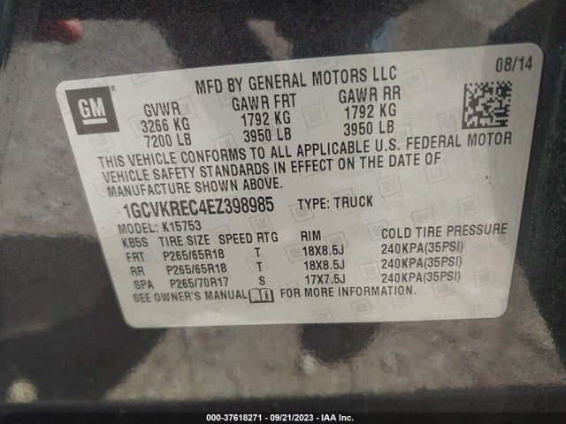 Chevrolet Silverado 1500 Lt 2014 1GCVKREC4EZ398985 Image 9