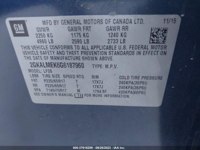 2GKALMEK6G6187960 GMC Terrain Sle