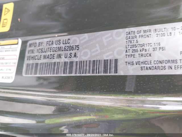1C6JJTEG2ML620675 Jeep Gladiator Mojave