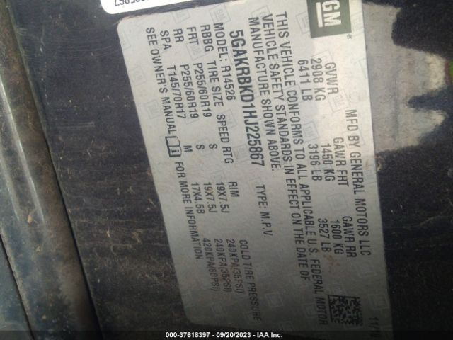 5GAKRBKD1HJ225867 Buick Enclave Leather
