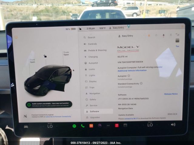 7SAYGDEF1NF358304 Tesla Model Y Performance