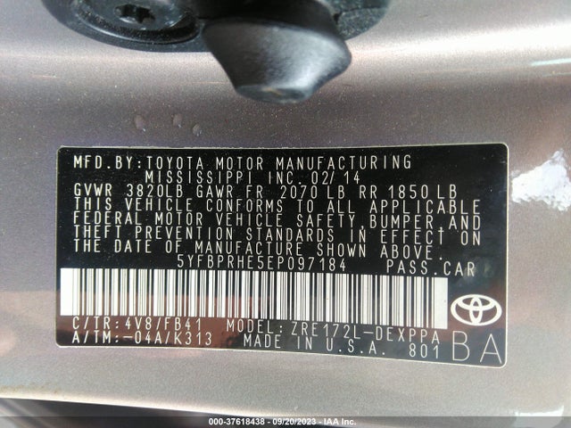 Toyota Corolla Le Eco 2014 5YFBPRHE5EP097184 Image 9