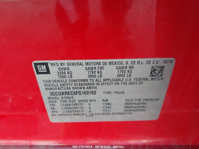 Chevrolet Silverado 1500 1lt 2015 3GCUKREC8FG160182 Image 9