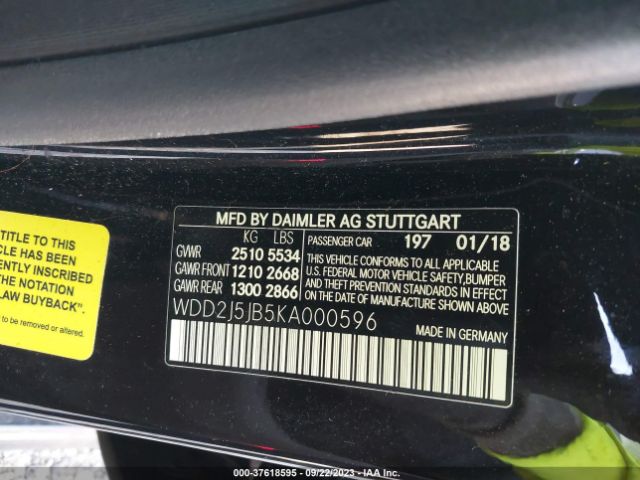 WDD2J5JB5KA000596 Mercedes-Benz Cls Cls 450