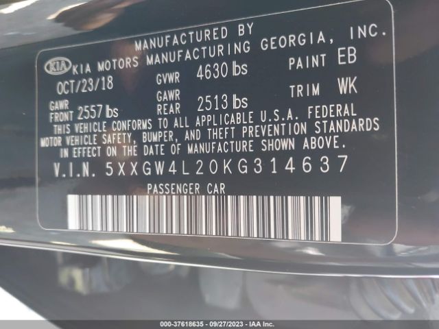 5XXGW4L20KG314637 KIA OPTIMA SX