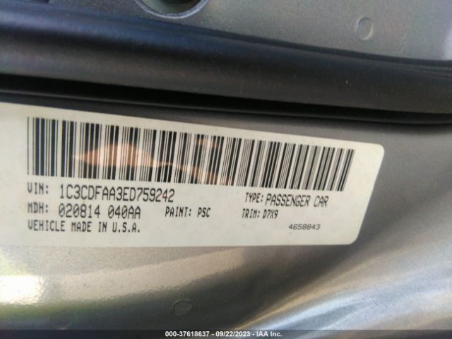1C3CDFAA3ED759242 Dodge DART SE