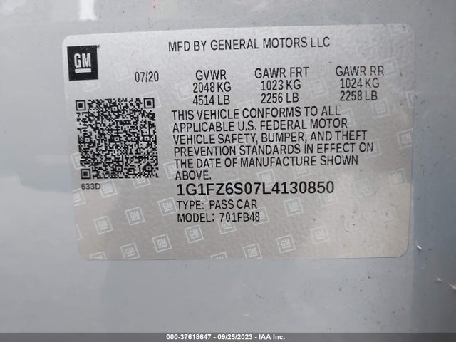 Chevrolet Bolt Ev Premier 2020 1G1FZ6S07L4130850 Image 9