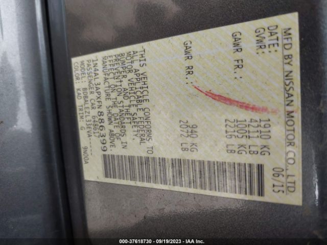 1N4AL3APXFN886399 Nissan ALTIMA 2.5