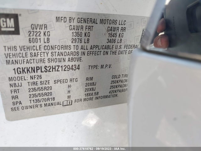 1GKKNPLS2HZ129434 GMC Acadia Denali