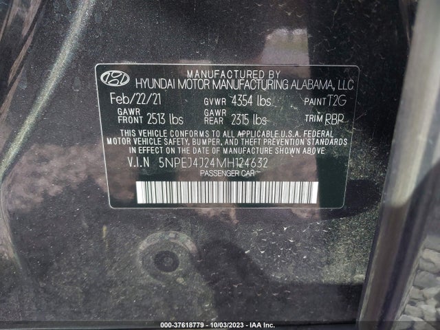 2021 HYUNDAI SONATA SEL PLUS VIN: 5NPEJ4J24MH124632