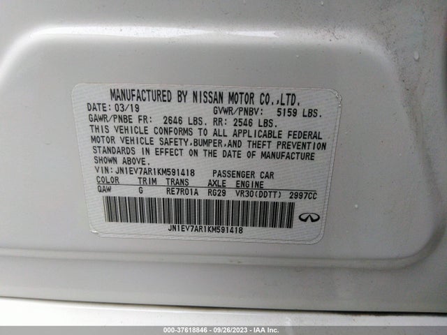 JN1EV7AR1KM591418 Infiniti Q50 3.0t Signature Edition