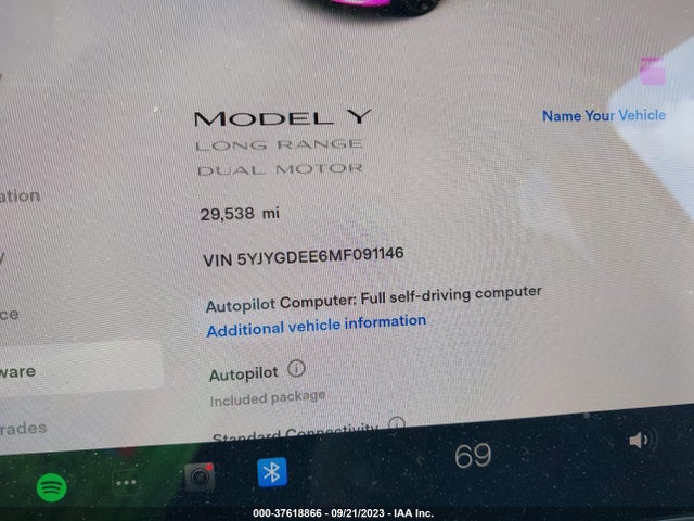 Tesla Model Y Long Range 2021 5YJYGDEE6MF091146 Image 15