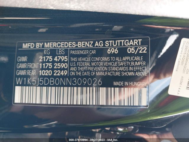 W1K5J5DB0NN309026 Mercedes-Benz Cla Amg Cla 45