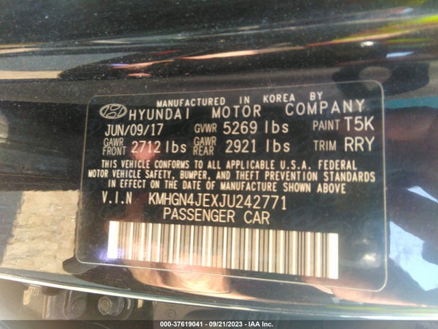 Genesis G80 3.8l 2018 KMHGN4JEXJU242771 Image 15