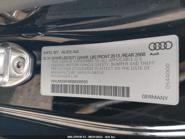 WAUM2AFH6GN006930 Audi A5 Premium Plus