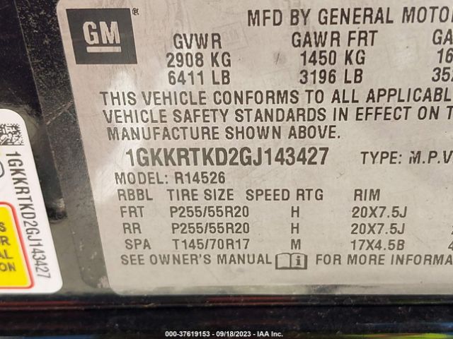 1GKKRTKD2GJ143427 GMC Acadia Denali
