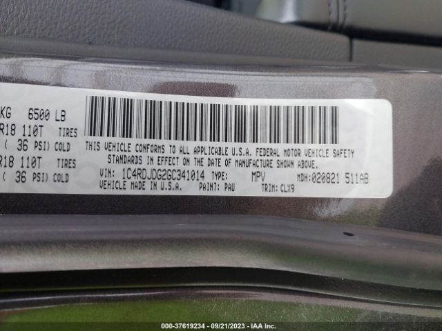 1C4RDJDG2GC341014 Dodge DURANGO LIMITED