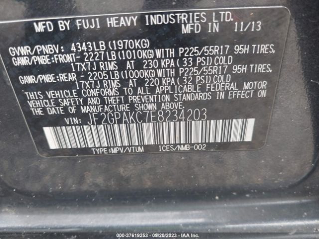 JF2GPAKC7E8234203 Subaru Xv Crosstrek Limited