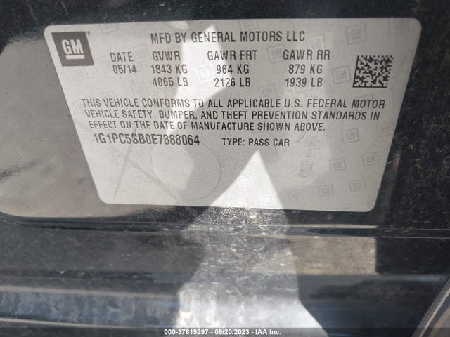 Chevrolet Cruze 1lt 2014 1G1PC5SB0E7388064 Image 9