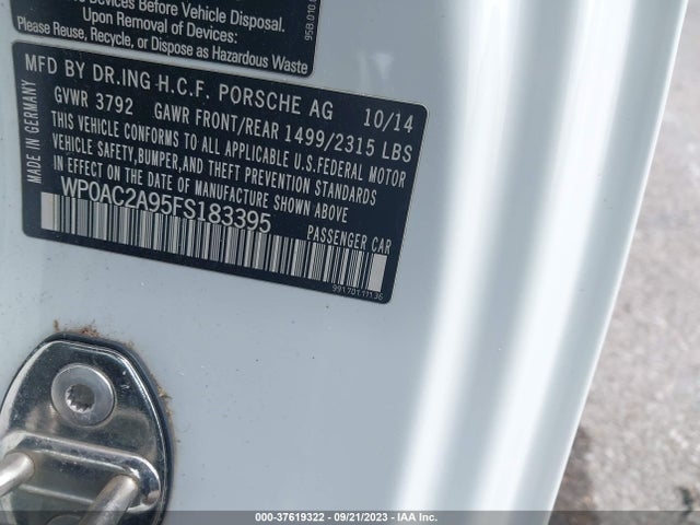 2015 PORSCHE 911 WP0AC2A95FS183395 Photo 8