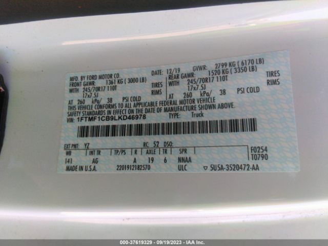 1FTMF1CB9LKD46978 Ford F-150 Xl/xlt