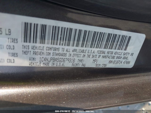 2016 JEEP PATRIOT SPORT VIN: 1C4NJPBA5GD679316