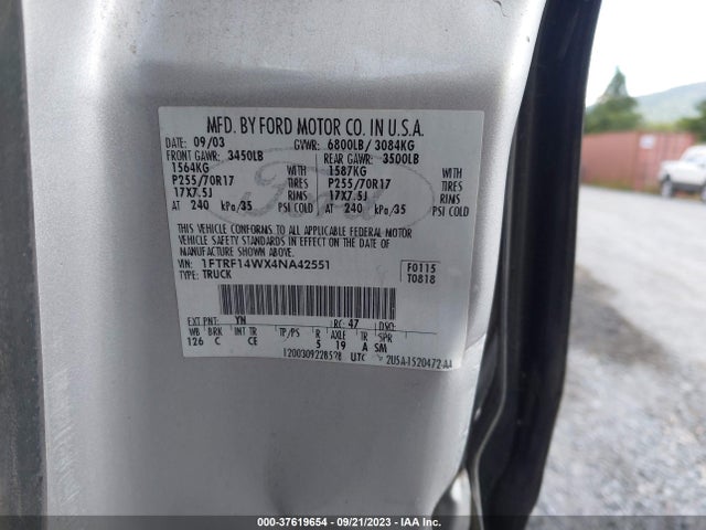 2004 FORD F-150 1FTRF14WX4NA42551 Photo 8
