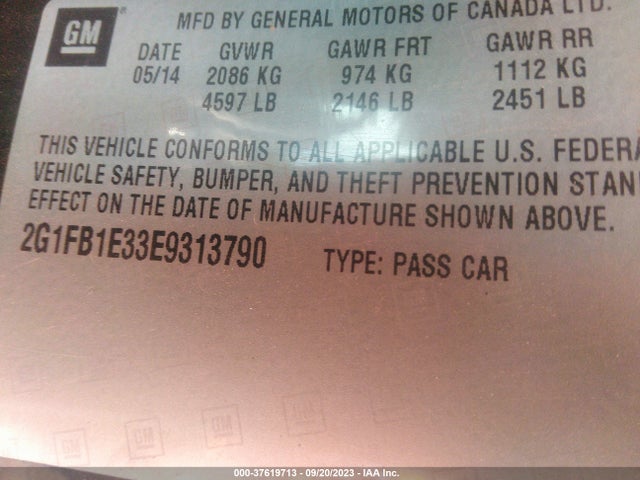 Chevrolet Camaro 1lt 2014 2G1FB1E33E9313790 Image 9
