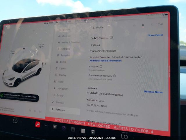 5YJ3E1EA5PF608811 Tesla MODEL 3