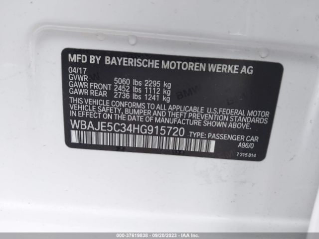 WBAJE5C34HG915720 BMW 5 Series 540i