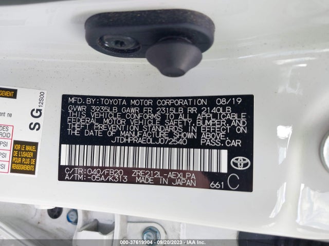 Toyota COROLLA LE 2020 JTDHPRAE0LJ072540 Image 9