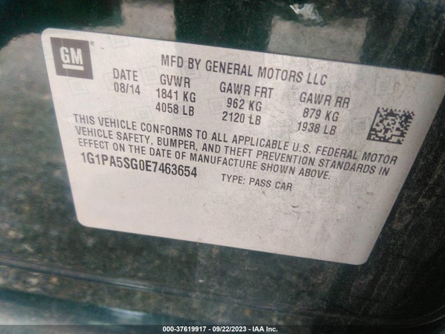 Chevrolet CRUZE LS 2014 1G1PA5SG0E7463654 Image 9