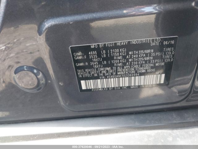 4S4BSANC5G3360994 Subaru Outback 2.5i Limited