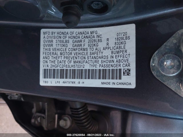 Honda Civic Lx 2020 2HGFC2F63LH570312 Image 9